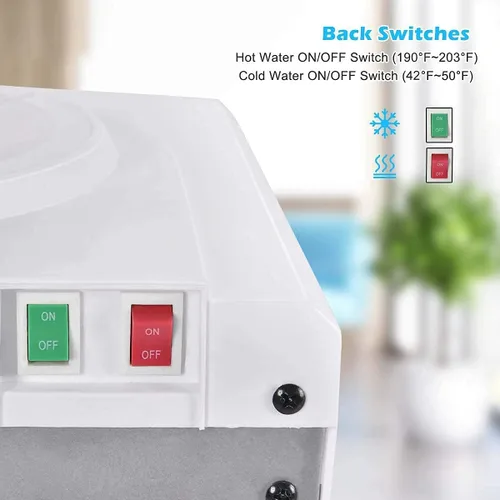 Miniatura 5 de KOTEK Dispensador de agua para enfriadores de agua, dispensador de enfriador de agua de carga superior caliente y fría con capacidad para botellas