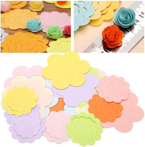 Miniatura 2 de Quilling Paper Blossom Paper Kit 20PCS Diseño de flores Colorido Kit de Quilling Papel Roseta Flor Quilling Paper (Color al azar)