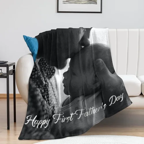 Miniatura 5 de Manta personalizada, manta personalizada con fotos: fabricada en Estados Unidos, regalos de cumpleaños para papá, mamá de hija o hijo, mantas