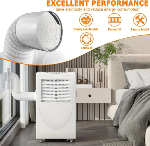 Miniatura 7 de Acoplador de extensión de manguera de aire acondicionado portátil de 5.9 pulgadas, conector de ventilación universal para manguera de escape de aire