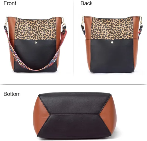 Miniatura 18 de BROMEN Bolsa Hobo para mujer, diseñada con cuero vegano, de hombro, bandolera