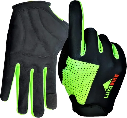 LuxoBike Guantes de ciclismo para mujer, ligeros, transpirables, absorben los golpes, con pantalla táctil, guantes deportivos para hombre