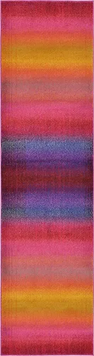 Unique Loom Estrella Collection - Alfombra de área, colorida, degradada, atardecer, abstracta, colores brillantes (corredor de 2 pies 7 x 10 pies,