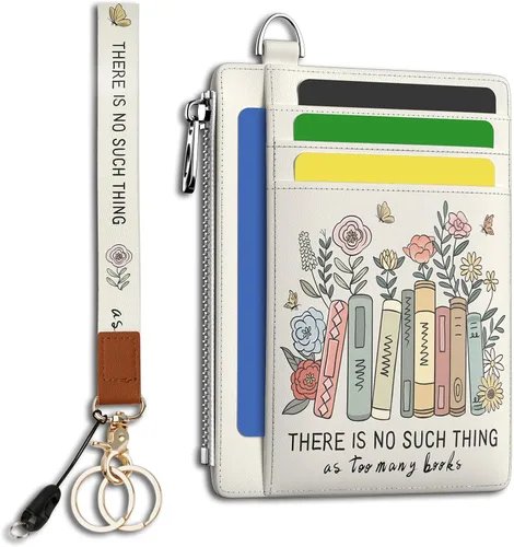 Miniatura 14 de Hancynir Cartera delgada para mujer con soporte para tarjetas de crédito RFID, pequeña mini funda para tarjetas con bolsillo frontal de PU, cartera