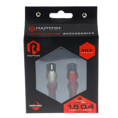 Miniatura 3 de Raptor R3R18IN Cable RCA coaxial de 2 canales de 1,5 pies