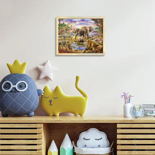 Miniatura 7 de Rompecabezas de 100 piezas para niños, rompecabezas de 100 piezas de animales africanos para adultos, rompecabezas del mundo animal, escena
