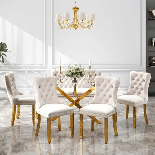 Miniatura 69 de Juego de comedor de 3 piezas con superficie de vidrio transparente, juego de comedor cuadrado minimalista moderno de 36'', juego de mesa de cocina
