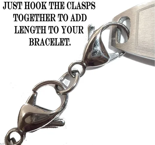 Miniatura 3 de Hidden Hollow Beads Stainless Steel Men's, Women's, Unisex Medical Alert ID Interchangeable Replacement Bracelet -STRONG!
