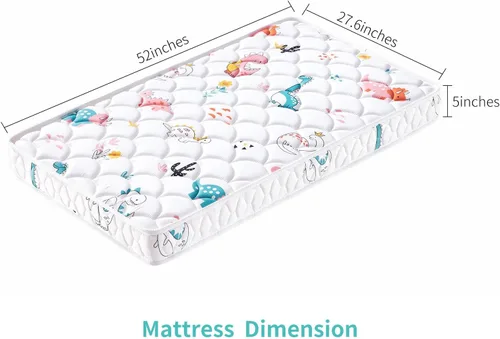 Miniatura 3 de Letmxiu Colchón para cuna de 5 pulgadas y colchón para niños pequeños, de doble cara y firme, hipoalergénico, se adapta a cuna estándar y cama