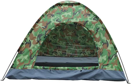 HOBBN - Tienda de campaña de camuflaje para 3 – 4 personas, tela impermeable para mochileros, tiendas de campaña familiares, para senderismo,
