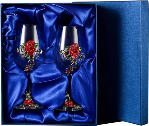 Miniatura 8 de jessie Copa de vino pintada a mano con flores esmaltadas, copa de vino de ginebra para cumpleaños, día de la madre, regalos