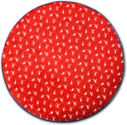 Miniatura 2 de iscream Home Run - Manta redonda reversible de felpa sedosa de 60 pulgadas con forma de béisbol