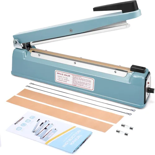 Miniatura 18 de METRONIC Sellador de impulso de 8 pulgadas, máquina selladora térmica manual para bolsas de plástico, selladores de bolsas retráctiles, máquina