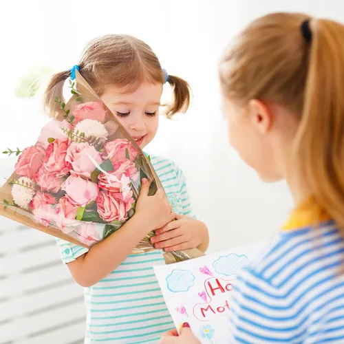 Miniatura 6 de Mauproy Paquete de 50 bolsas de flores para ramos de flores, papel de regalo de flores, fundas de papel kraft con cintas para graduación