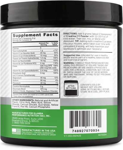 Miniatura 12 de Optimum Nutrition Creatina Monohidrato Plus en polvo, sabor a maracuyá naranja, mezcla de rendimiento de creatina con electrolitos