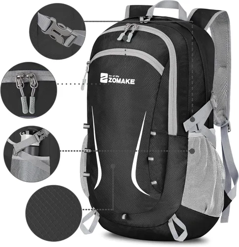 Miniatura 4 de Zomake - Mochila de senderismo plegable resistente al agua, mochila ligera de 40 litros para viajes, mochila plegable Backpacks, Collapsible