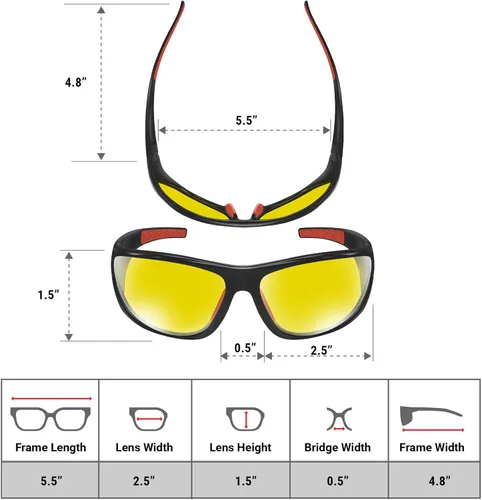 Miniatura 4 de BLUPOND Gafas de Conducción Día/Noche - Chopper - Visión Más Clara para Conducir Nocturna en Motocicleta, Correr, Ciclismo - TAC Antirreflejos