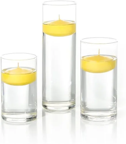 Miniatura 3 de yummi Juego de 18 velas flotantes y jarrones cilíndricos - Borgoña