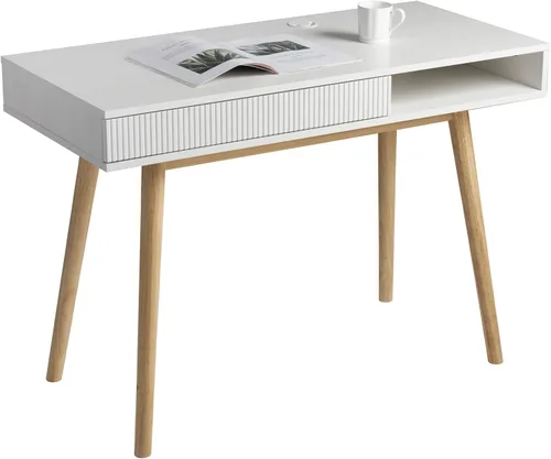 Miniatura 8 de Artswish Escritorio de oficina moderno de mediados de siglo con cajón, escritorio simple para oficina en casa, nogal