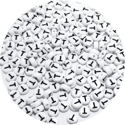 Miniatura 56 de Cuentas cuadradas de letras acrílicas de 0.236 x 0.236 pulgadas, cuentas A del alfabeto para pulseras, joyería, llavero DIY, 100