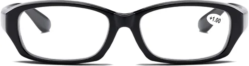 Miniatura 4 de B&Q Paquete de 3 lentes de lectura unisex con marco negro grueso, lentes transparentes para hombres y mujeres