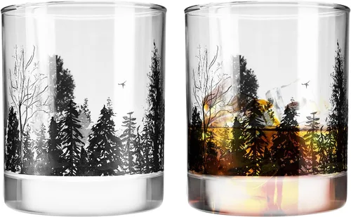 Miniatura 8 de TOOWELL Juego de 2 vasos de whisky, regalos de jubilación para hombres y mujeres, 11 onzas, vidrio de bourbon antiguo hecho a mano, regalos