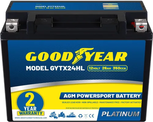 Miniatura 15 de Goodyear GYTX4L - Batería AGM de 12 voltios 4 AH, 50 CCA, recargable de alto rendimiento, sin mantenimiento, SLA - AGM para motocicleta, ATV, UTV, 4