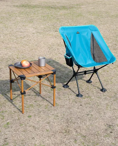 Miniatura 5 de iClimb Mesa ligera y estable de aluminio plegable cuadrada con parte superior enrollable y bolsa de transporte para acampar, picnic, patios