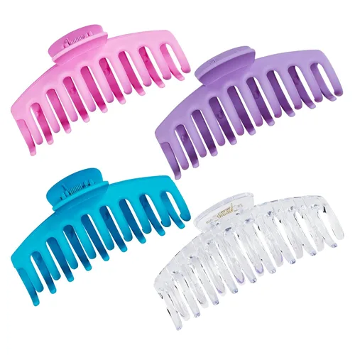 Trademark Beauty Pinzas de garra – Pinzas de pelo ligeras y suaves con diseño de resorte, versatilidad, material antideslizante, para todo tipo de