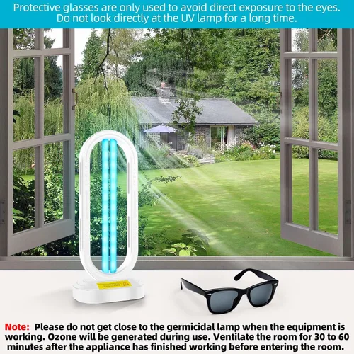Miniatura 5 de Feefir Desinfectante de luz UV, dispositivo de desinfección UVC para el hogar con control remoto y temporizador de 4 velocidades, desinfectante