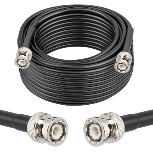 Miniatura 19 de MOOKEERF Cable BNC - 1 pie 2 piezas RG58 50 ohm macho a macho cables coaxiales de extensión BNC de baja pérdida para antenas, radios RF, módems