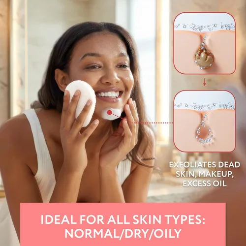 Miniatura 2 de IMPRESA Esponja Facial - Exfoliante Facial Diario de Limpieza Profunda - Almohadillas Exfoliantes Suaves para la Eliminación de la Piel Muerta