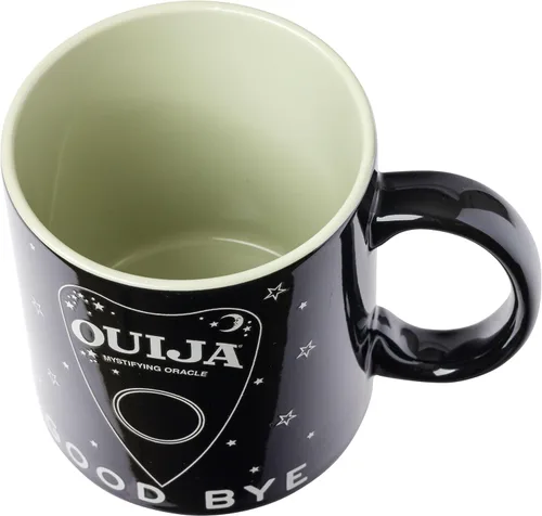 Miniatura 3 de Silver Buffalo Taza de cerámica negra inspirada en la tabla de Ouija, mística, "Adiós, lo aterrador", 20 onzas ouija board