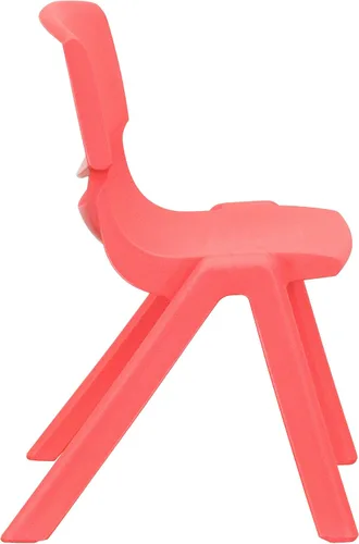 Miniatura 3 de Flash Furniture Whitney - Paquete de 10 sillas escolares apilables de plástico rojo con altura de asiento de 12 pulgadas