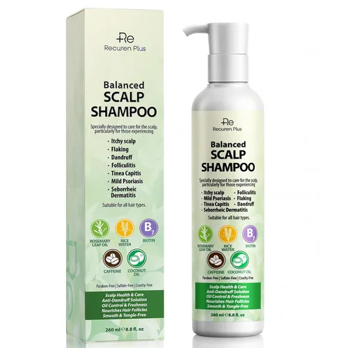 Champú antifúngico para la foliculitis y dermatitis seborreica: tratamiento para la psoriasis del cuero cabelludo, alivio de la caspa y picazón del