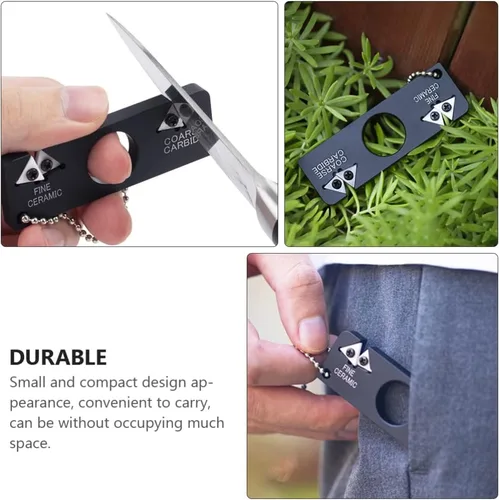 Miniatura 9 de Mini sacapuntas, sacapuntas portátil de bolsillo para piedra de esmeril, herramienta de afilado al aire libre con para salir de camping, senderismo