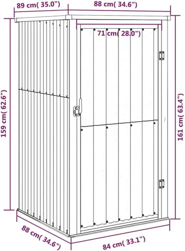 Miniatura 8 de vidaXL Cobertizo de almacenamiento de herramientas de jardín - Verde, 34.6"x35"x63.4" - Acero galvanizado