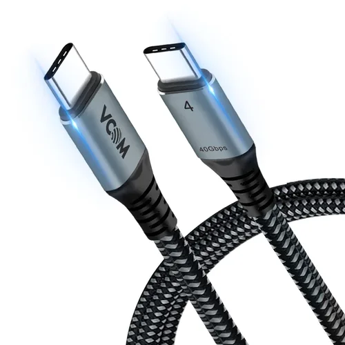 VCOM Cable USB 4 para Thunderbolt 4, 4 pies 100 W con datos de 40 Gbps y 8K a 30 Hz 5K a 60 Hz o video 4K doble, compatible con cable Thunderbolt