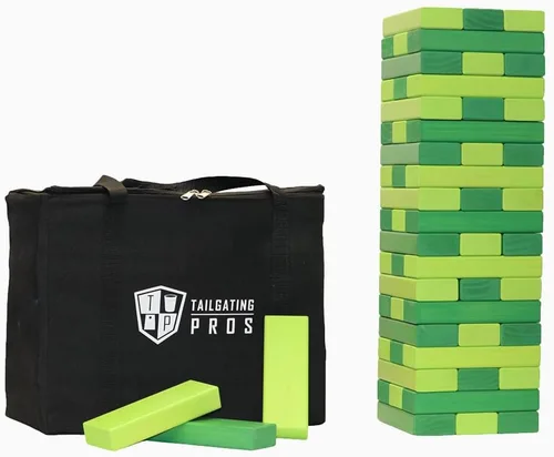 Miniatura 15 de Tailgating Pros Maderas Gigantes Premium que se Derrumban con Estuche de Transporte – ¡Elige los Colores de tu Equipo! Juego Gigante para Patio al