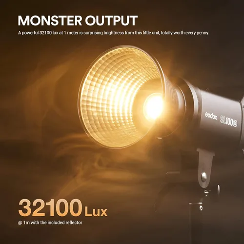 Miniatura 2 de Godox SL100Bi - Luz de video LED bicolor de 100 W, montaje Bowens, 32100Lux@1M, iluminación continua LED con 11 efectos FX, 2800K-6500K TLCI97+