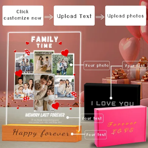 Miniatura 2 de Marco de fotos acrílico personalizado con foto, regalo personalizado de aniversario para parejas para mujeres y hombres, placa acrílica