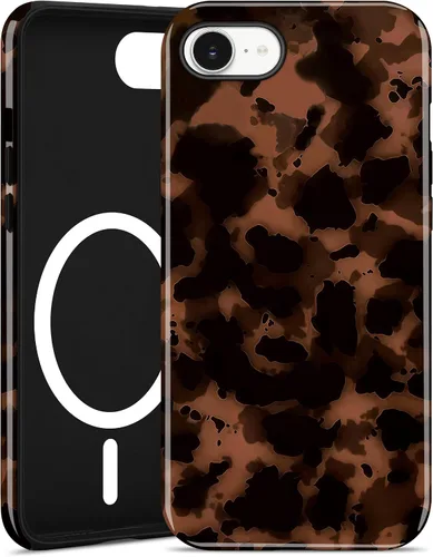 Miniatura 116 de Jusy Compatible con MagSafe Brown Tortoise Shell Print Phone Case para iPhone 7/8/SE, funda protectora magnética de lujo de TPU suave