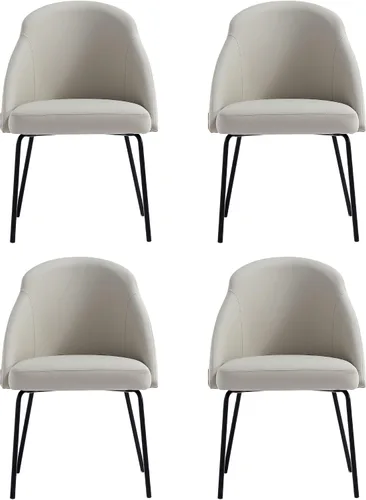 Miniatura 24 de Manhattan Comfort Gracie - Juego de 1 sillas de comedor modernas de piel sintética, asiento tapizado de piel sintética, patas de acero, espuma