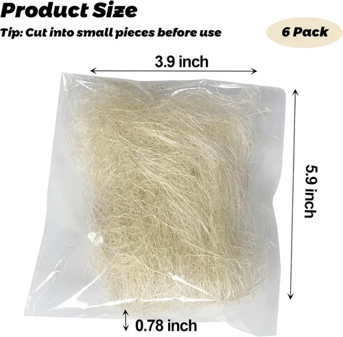 Miniatura 3 de kathson Materiales de anidación de pájaros, fibra de coco, material de cama cálido y transpirable, seda de lino para pájaros pequeños animales