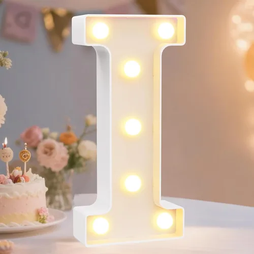 Miniatura 84 de Pooqla Letras con luces LED de marquesina, letras decorativas iluminadas en blanco cálido y blanco frío, letras del alfabeto iluminadas para niños