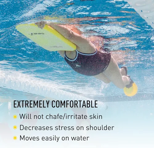 Miniatura 3 de FINIS Tabla de espuma para entrenamiento de natación, fortalece las piernas, espuma EVA suave, agarre cómodo, color amarillo