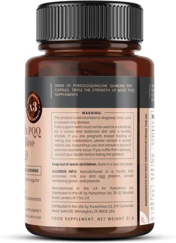 Miniatura 3 de Triple Strength PQQ (pirroloquinolina quinona) - Masivo 30mg x 60 cápsulas vegetarianas - 300% más fuerte que la mayoría de nuestros competidores