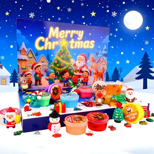 Miniatura 7 de Kit de slime de Navidad – Slime de Navidad antiadherente, suave, elástico, regalos de fiesta de slime para niños, perfecto para rellenos