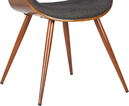 Miniatura 8 de Armen Living Silla de comedor de mariposa estilo mediados de siglo en acabado de nogal y tela azul - Juego de 4