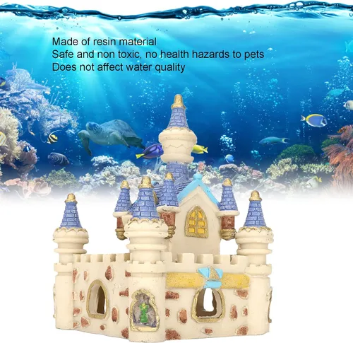 Miniatura 3 de Zerodis Decoración de castillo de resina para acuario, decoración de castillo de peces, decoración de castillo de resina, cueva, decoración de peces